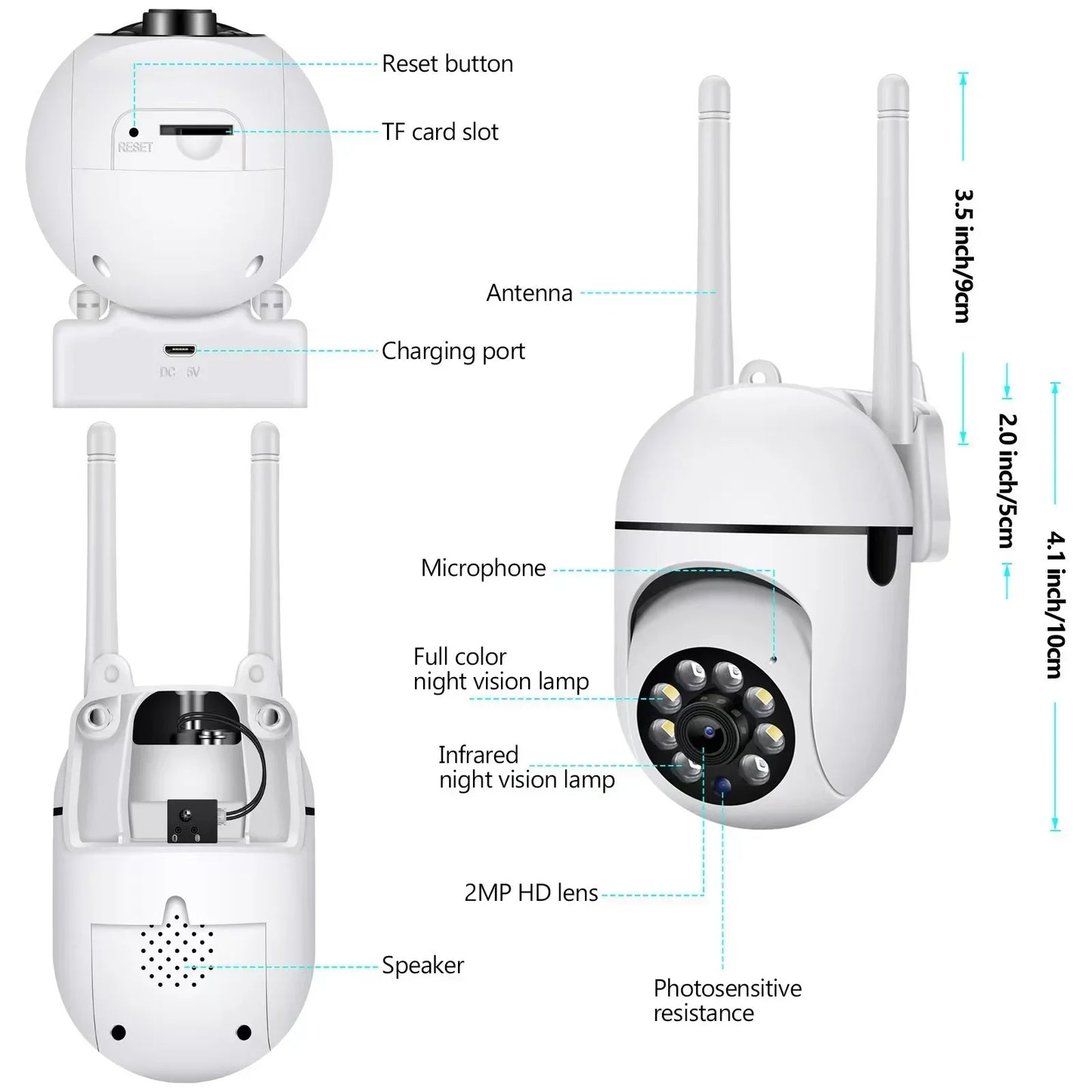 SkyGuard 5G Pro — 5MP Smart PTZ Security Camera with Auto-Tracking & Color Night Vision