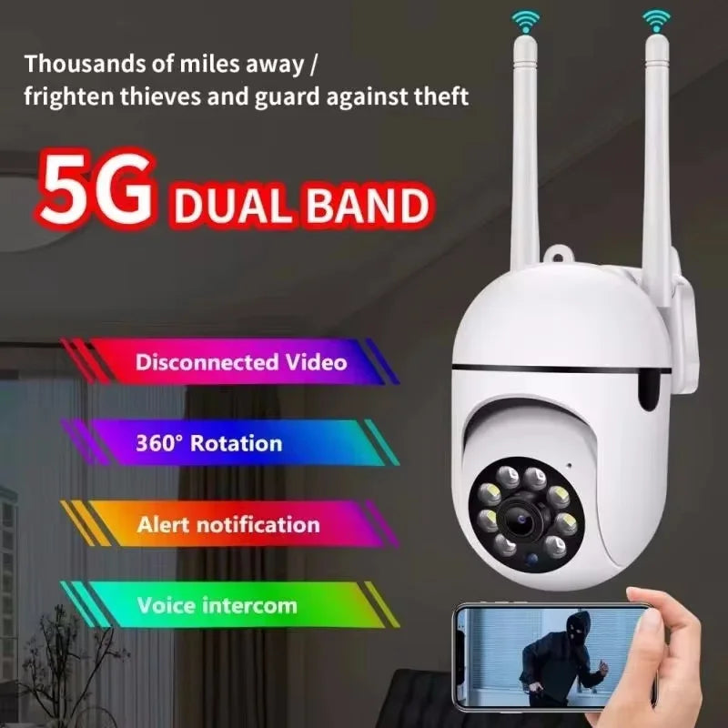 SkyGuard 5G Pro — 5MP Smart PTZ Security Camera with Auto-Tracking & Color Night Vision