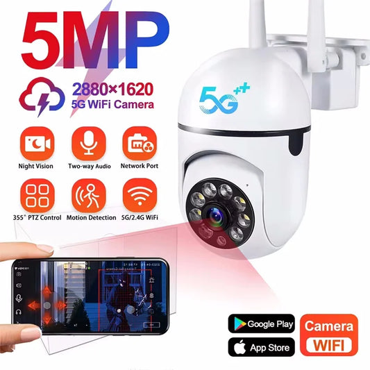 SkyGuard 5G Pro — 5MP Smart PTZ Security Camera with Auto-Tracking & Color Night Vision